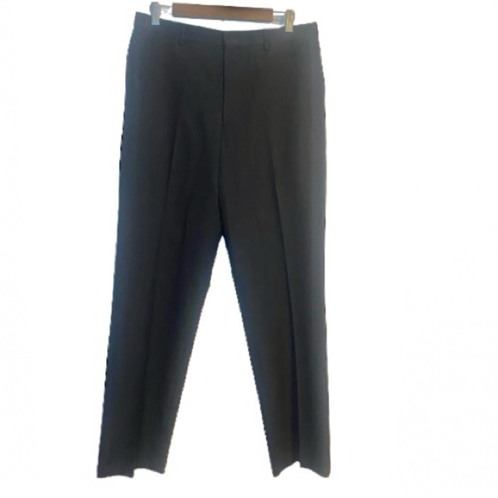 J Crew Men’s Classic Preppy Black Trousers Loro Piana 100% Italian Wool
